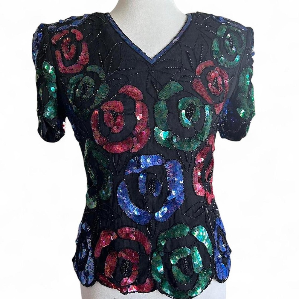 Stenay vintage sequined silk blouse